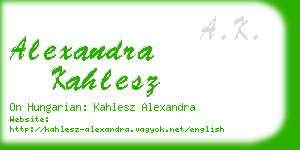 alexandra kahlesz business card